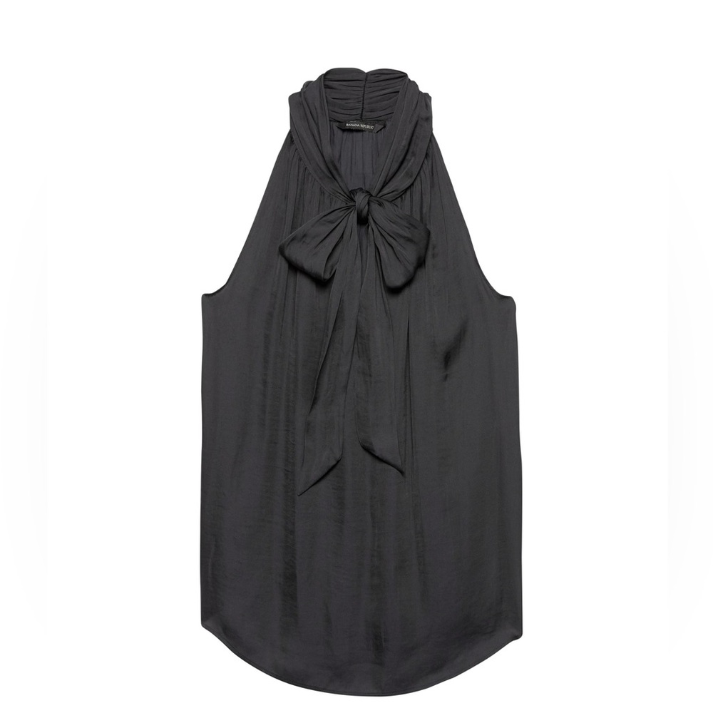 Banana Republic Soft Satin Tie Neck Shell